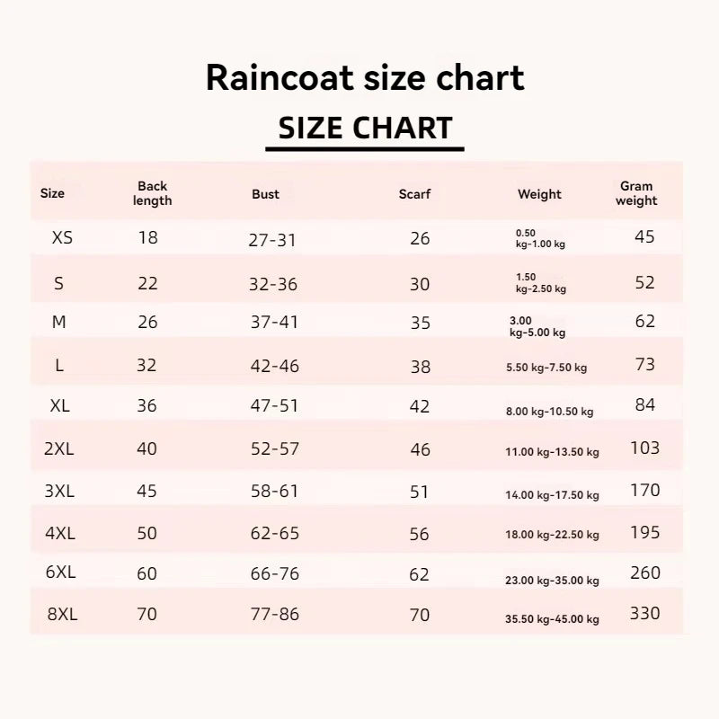 Dog Transparent Rainwear Raincoat