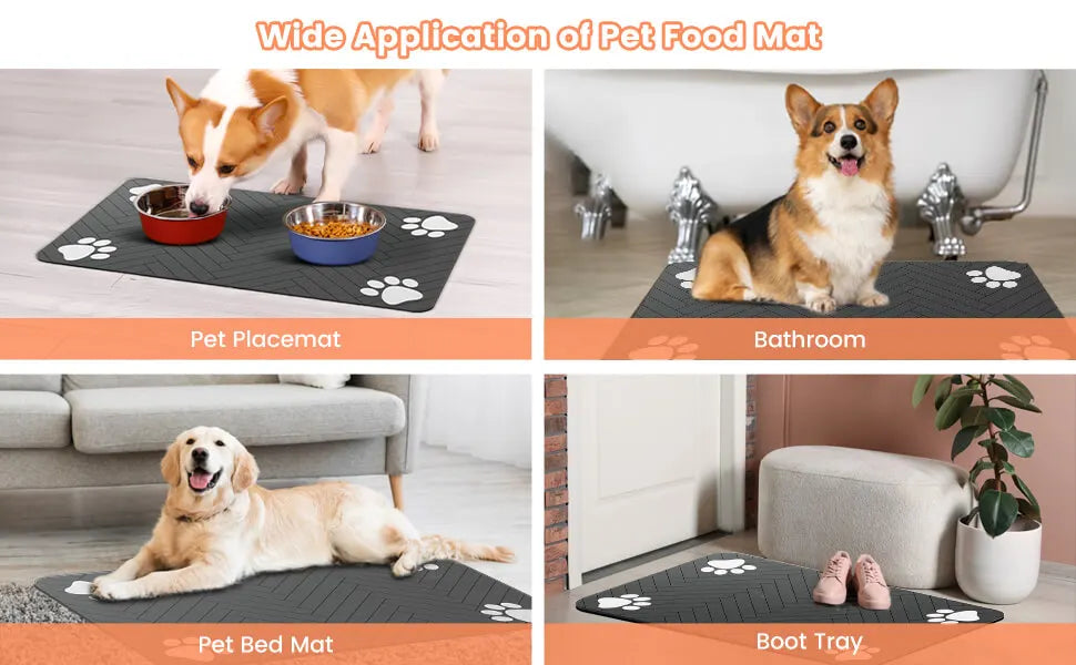 Absorbent Placemat for Food and Water Bowl