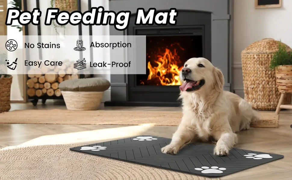 Absorbent Placemat for Food and Water Bowl